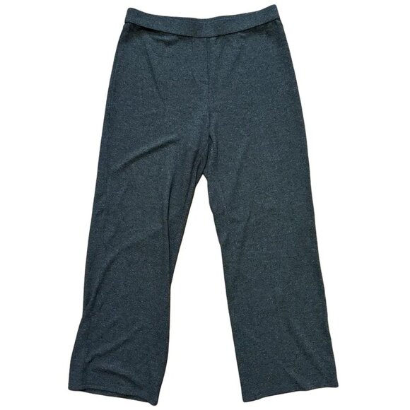 NEW J.JILL Wearever Wide Leg Ribbed Knit Pull On Pants in Heather Charcoal SZ M - Picture 8 of 8